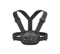Chest Strap Mount for Insta360 and DJI Cameras, Adjustable ABS Harness for Secure First-Person POV Recording in Outdoor Sports, Black