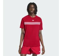 Adidas Originals Chest Stripes Short Sleeve T-shirt Red L Men