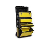 Chest Toolbox Four-layer Combination Rolling Work Centre with Pull Handle Detachable Multifunctional 4 Level Workstation Easy Access(Yellow)