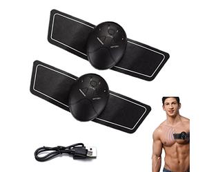 Chest Trainer EMS Muscle Stimulator - 2PCS USB Stomach Toner with 6 Modes for Muscle Relief & Massage for Chest, Neck, Arms, Back, Shoulders, Legs
