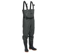 Chest Waders PVC Coated Polyester Dark Green Size 46 Built-in Boots Adjustable.