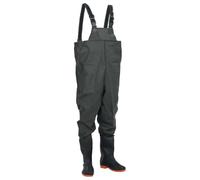 Chest Waders with Boots Dark Green PVC Coated Polyester Size 9 Adjustable Braces Waterproof Breathable for Fishing Hunting Outdoor and Pond Work Comfortable