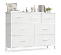 Chest with fabric drawers for versatile storage, Cloud White + Snow White / 30D x 98.8W x 73.7H cm