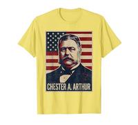 Chester A. Arthur Portrait T-Shirt, Men, Lemon Yellow, 3X-Large