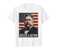 Chester A. Arthur Portrait T-Shirt, Men, White, Large