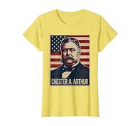 Chester A. Arthur Portrait T-Shirt, Women, Lemon Yellow, Large