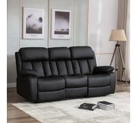 More4Homes Chester Electric High Back Luxury Bond Grade Leather Recliner 2 Seater Sofa (Black)