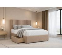 Chester & Oakley Beds Chester & Oakley Lorenzo Pebble Plush Divan Bed Base 4 Drawers With 26" Strutted Headboard 5' King
