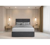 Chester & Oakley Beds Chester & Oakley Lorenzo Steel Plush Divan Bed Base 2 Drawers Same Side With 54" Floor Standing Headboard 4'6 Double
