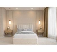 Chester & Oakley Beds Chester & Oakley Lunar Cream Teddy Divan Bed Base No Drawers With 26" Strutted Headboard 3' Single