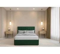 Chester & Oakley Beds Chester & Oakley Lunar Emerald Plush Divan Bed Base 2 Drawers Foot-End With 54" Floor Standing Headboard 4'6 Double