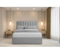 Chester & Oakley Beds Chester & Oakley Lunar Silver Plush Divan Bed Base No Drawers With 54" Floor Standing Headboard 3' Single