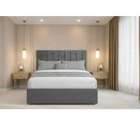 Chester & Oakley Beds Chester & Oakley Lunar Steel Plush Divan Bed Base 2 Drawers Foot-End With 54" Floor Standing Headboard 4'6 Double