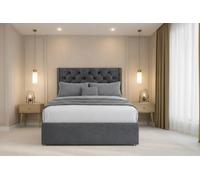 Chester & Oakley Beds Chester & Oakley Luxora Steel Plush Divan Bed Base No Drawers With 54" Floor Standing Winged Headboard 3' Single