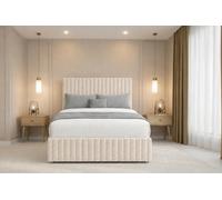Chester & Oakley Beds Chester & Oakley Ravello Cream Teddy Divan Bed Base 2 Drawers Foot-End With 54" Floor Standing Headboard 12" Footboard 4'6 Double