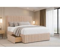 Chester & Oakley Beds Chester & Oakley Ravello Pebble Plush Divan Bed Base 2 Drawers Foot-End 26"strutted Headboard 12"footboard 6' Super King