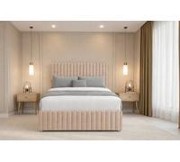 Chester & Oakley Beds Chester & Oakley Ravello Pebble Plush Divan Bed Base No Drawers With 54" Floor Standing Headboard 12" Footboard 2'6 Small Single
