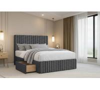 Chester & Oakley Beds Chester & Oakley Ravello Steel Plush Divan Bed Base 2 Drawers Right Side With 26" Strutted Headboard 12" Footboard 4'6 Double