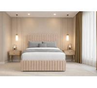 Chester & Oakley Ravello Plush Divan 2 Drawers Right Side 12"Footboard 54"Headboard in Stone | Size: Super King Chester & Oakley Stone Super King