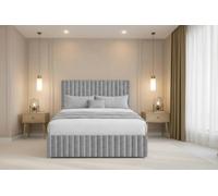 Chester & Oakley Ravello Plush Divan No Drawers 12"Footboard 54"Headboard in Silver | Size: Super King Chester & Oakley Silver Super King