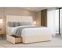 Chester & Oakley Ravello Teddy Divan 2 Drawers Right Side 12"Footboard 26"Headboard in Cream | Size: Small Double Chester & Oakley Cream Small Double