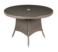 Chester Rattan Wicker Outdoor Dining Table with Tempered Glass Top - DG66, Weather-Resistant 110x74 cm