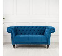 Chester Sofa - 2 Seater - Blue Velvet Fabric