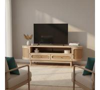 Chester Solid Mango Wooden Textured 2 Drawers Tv Cabinet