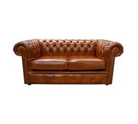 Chesterfield 2 Seater Newcastle Spice Tan Leather Sofa Bespoke In Classic Style