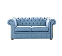 Chesterfield 2 Seater Shelly Haze Leather Sofa Settee Bespoke In Classic Style