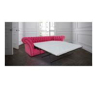 Chesterfield 3 Seater Azzuro Fuchsia Pink Fabric Sofabed In Balmoral Style