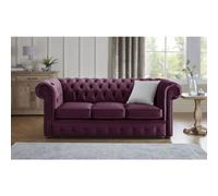 Chesterfield 3 Seater Fabric Malta Purple 01 Sofa