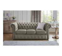 Chesterfield 3 Seater Fabric Malta Putty 09 Sofa