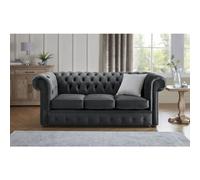 Chesterfield 3 Seater Fabric Malta Slate 05 Sofa