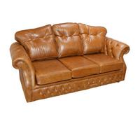 Chesterfield 3 Seater Old English Tan Leather Sofa Settee Bespoke In Era Style