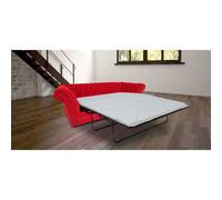 Chesterfield 3 Seater Pimlico Rouge Red Fabric Sofabed In Balmoral Style
