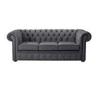 Chesterfield 3 Seater Shelly Burnt Oak Leather Sofa Bespoke In Classic Style