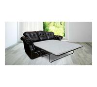 Chesterfield 3 Seater Sofabed Crystal Black Leather Custom Made In Era Style