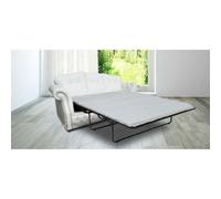 Chesterfield 3 Seater Sofabed Crystal White Leather Custom Made In Era Style