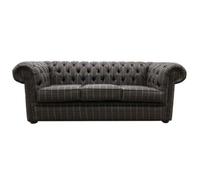 Chesterfield Arnold 3 Seater Sofa Settee Balmoral Fir Wool Tartan Check In Classic Style