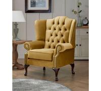 Chesterfield Carlton Flat Wing Armchairs Malta Gold 13