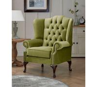 Chesterfield Carlton Flat Wing Armchairs Malta Grass 12