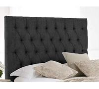Chesterfield Chenille Wall Headboard - 30" Height - 5FT King Size - 30", Charcoal
