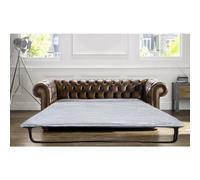 Chesterfield Classic Handmade 2 Seater Sofa Bed Antique Real Leather