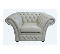 Chesterfield Club Armchair Stella Ice Real Leather In Balmoral Style