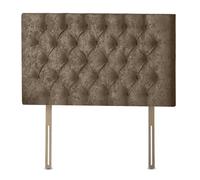 Chesterfield Diamante Frame Divan Bed Headboard | Crushed Velvet Fabric Headboards for 3ft single bed Frame | Elegant design with wooden material headboards for bed(Champagne,3ft Single Height-20inch)