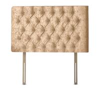 Chesterfield Diamante Frame Divan Bed Headboard | Crushed Velvet Headboards for 6ft Super King Size Bed |Elegant design with wooden material headboards for beds (Gold, 6ft Super King Height-20inch)