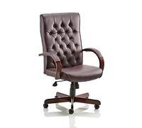 Chesterfield EX000004 Executive Leather Chair with Arms - Burgundy
