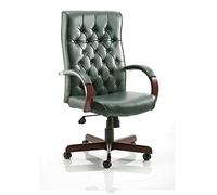 Chesterfield EX000006 Executive Leather Chair with Arms - Green