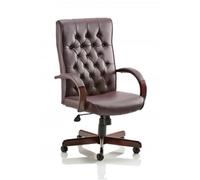 Dynamic Executive Chair Chesterfield EX000004, Bonded Leather, Padded Seat & Back, Arms, Burgundy
